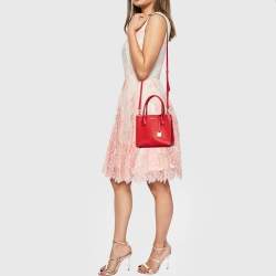 Michael Kors Red Leather Mini Mercer Tote