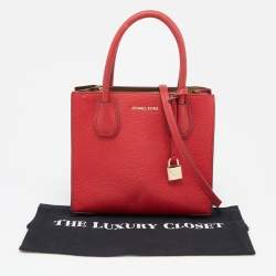 Michael Kors Red Leather Mini Mercer Tote