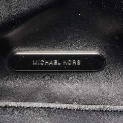 Pre Owned Michael Kors Black/Grey Signature Canvas Suri Drawstring Bucket Bag
