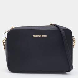 Michael Kors Karla Wristlet Chain Crossbody Purse Black Gold Designer Bag  USED