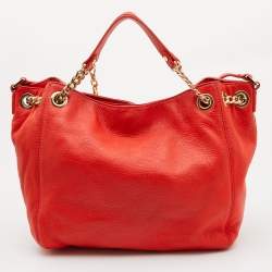 Michael Kors Orange Leather Chain Hobo