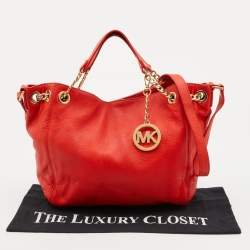 Michael Kors Orange Leather Chain Hobo