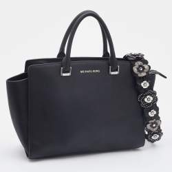 مملوكة مسبقًا حقيبة ساتشل مايكل كورس سيلما جلد بني كبيرة