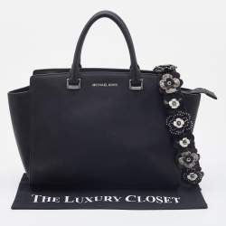 مملوكة مسبقًا حقيبة ساتشل مايكل كورس سيلما جلد بني كبيرة