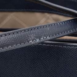 Pre Owned Michael Kors Blue Leather Jet Set Tote