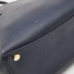 Pre Owned Michael Kors Blue Leather Jet Set Tote