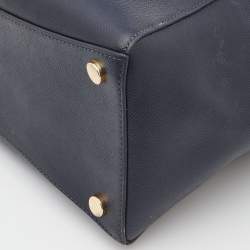 Pre Owned Michael Kors Blue Leather Jet Set Tote