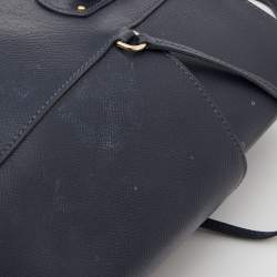 Pre Owned Michael Kors Blue Leather Jet Set Tote