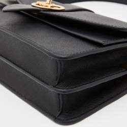 Pre Owned Michael Kors Black Leather Medium Greenwich Shoulder Bag