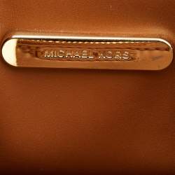 Pre Owned Michael Kors Brown/Tan Signature Coated Canvas and Leather Mercer Tote