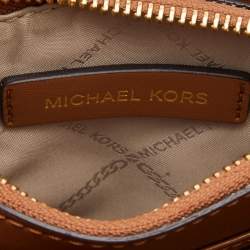 Pre Owned Michael Kors Brown/Tan Signature Coated Canvas and Leather Mercer Tote