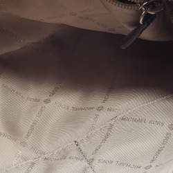 Pre Owned Michael Kors Grey/Blue Signature Canvas and Leather Zip Satchel