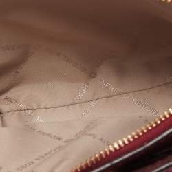 Pre Owned Michael Kors Red Glitter Fabric XS Savannah Top Handle Bag
