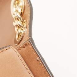 Pre Owned Michael Kors Beige/Brown Signature Coated Canvas and Leather Medium Sloan Studded Bag