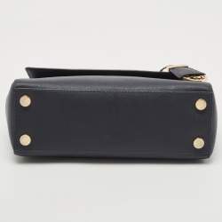 Pre Owned Michael Kors Navy Blue Saffiano Leather Small Ava Top Handle Bag