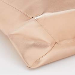 Pre Owned Michael Kors Rose Gold Leather Tassel Shopper Tote