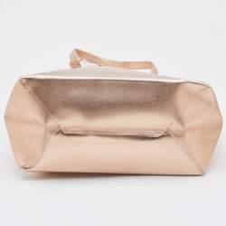 Pre Owned Michael Kors Rose Gold Leather Tassel Shopper Tote