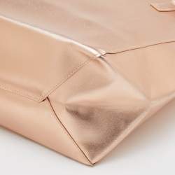 Pre Owned Michael Kors Rose Gold Leather Tassel Shopper Tote