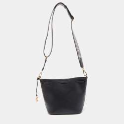 Pre Owned Michael Kors Black Leather Eden Bucket Bag 