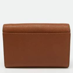 Pre Owned Michael Kors Brown Leather Flap Wallet