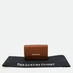 Pre Owned Michael Kors Brown Leather Flap Wallet
