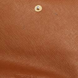 Pre Owned Michael Kors Brown Leather Flap Wallet