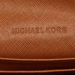 Pre Owned Michael Kors Brown Leather Flap Wallet