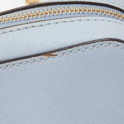 مملوكة مسبقًا Michael Kors Light Blue Saffiano Leather Jet Set Camera Crossbody Bag 