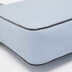 مملوكة مسبقًا Michael Kors Light Blue Saffiano Leather Jet Set Camera Crossbody Bag 