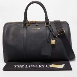 Pre Owned Michael Kors Black Saffiano Leather Large Weekender Bag