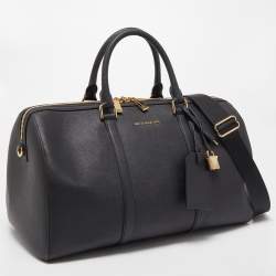 Pre Owned Michael Kors Black Saffiano Leather Large Weekender Bag