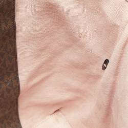 مملوكة مسبقًا Michael Kors Old Rose/Brown Signature Coated Canvas and Leather Large Logo Stripe Eva Tote