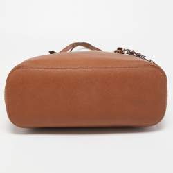 Pre Owned Michael Kors Brown Leather Small Jet Set Travel Tote