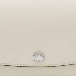 Pre Owned Michael Kors Off White Leather Flap Continental Wallet 