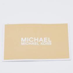 Pre Owned Michael Kors Off White Leather Flap Continental Wallet 