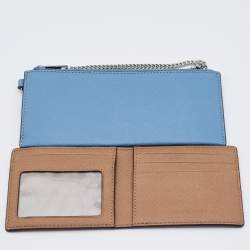 Pre Owned Michael Kors Off White Leather Flap Continental Wallet 