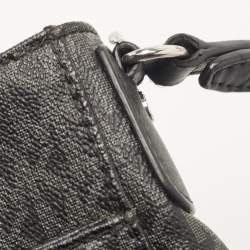Pre Owned Michael Kors Black Signature Coated Canvas and Leather Jet Set Messenger Bag