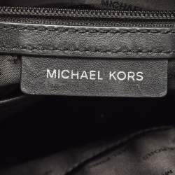 Pre Owned Michael Kors Black Signature Coated Canvas and Leather Jet Set Messenger Bag