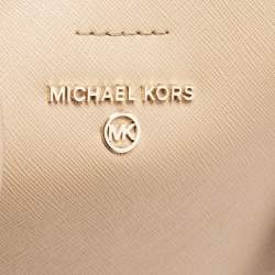Pre Owned Michael Kors Beige Saffiano Leather Medium Mel Tote