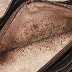 Michael Kors Dark Brown Monogram Coated Canvas Zip Around Wallet