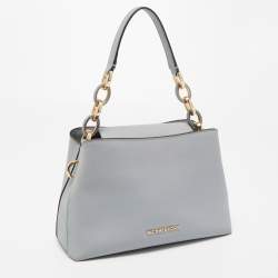 Pre Owned Michael Kors Light Blue Saffiano Leather Portia Satchel 