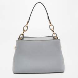 Pre Owned Michael Kors Light Blue Saffiano Leather Portia Satchel 