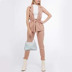 Pre Owned Michael Kors Light Blue Saffiano Leather Portia Satchel 