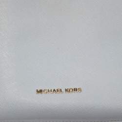 Pre Owned Michael Kors Light Blue Saffiano Leather Portia Satchel 