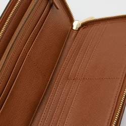 Michael Kors Brown Signature Coated Canvas Zip Around Wallet