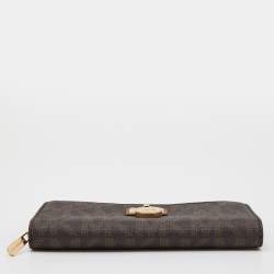 Michael Kors Brown Signature Coated Canvas Zip Around Wallet