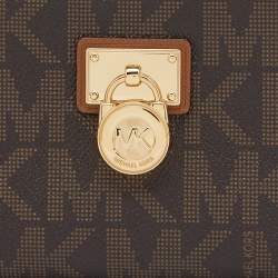 Michael Kors Brown Signature Coated Canvas Zip Around Wallet