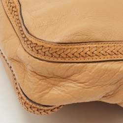 Michael Kors Brown Leather Braided Handle Hobo