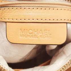 Michael Kors Brown Leather Braided Handle Hobo