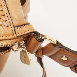 Michael Kors Brown Leather Braided Handle Hobo